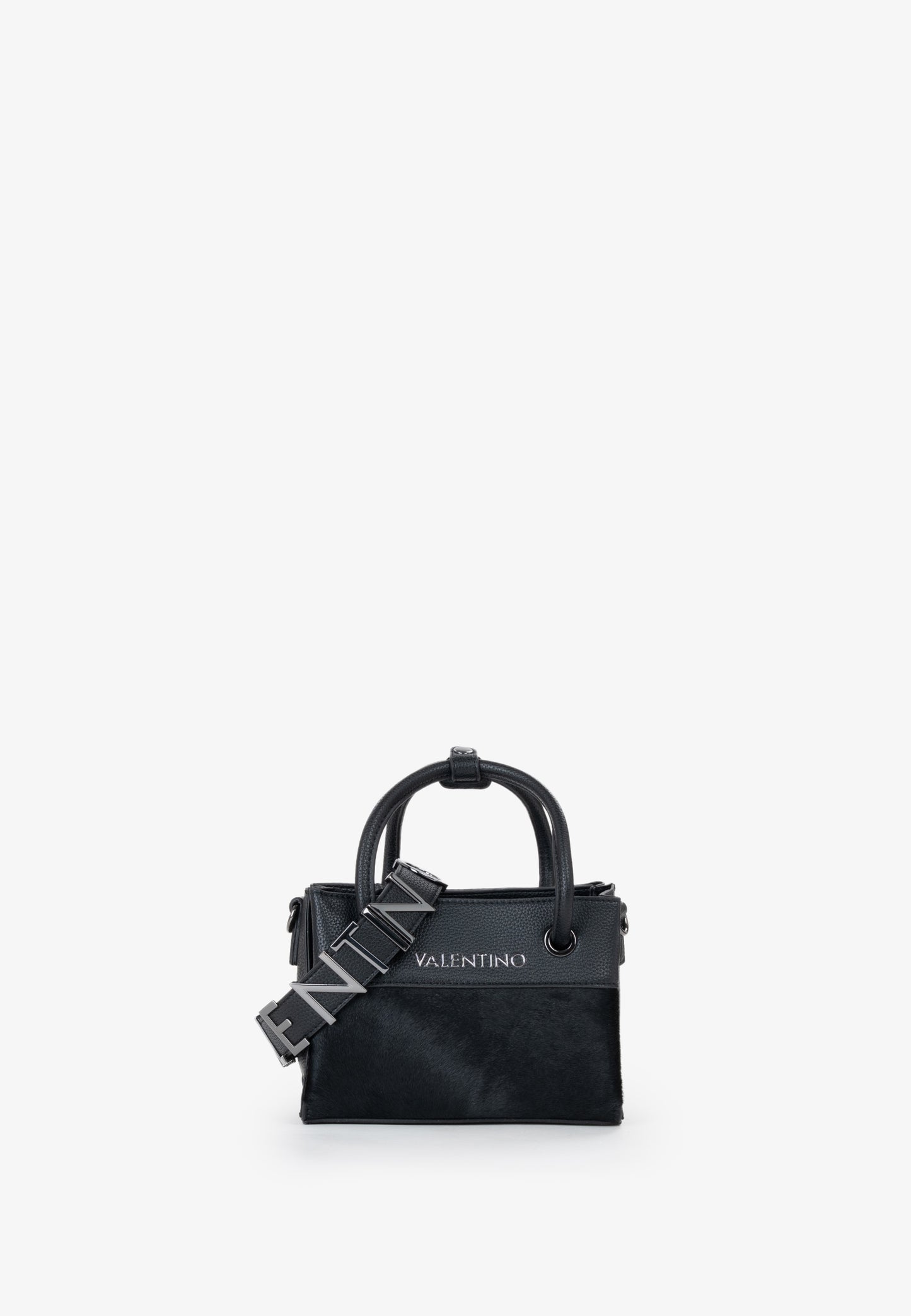 Sac à main femme noir bimatière bandoulière logo