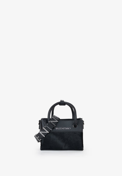 Sac à main femme noir bimatière bandoulière logo