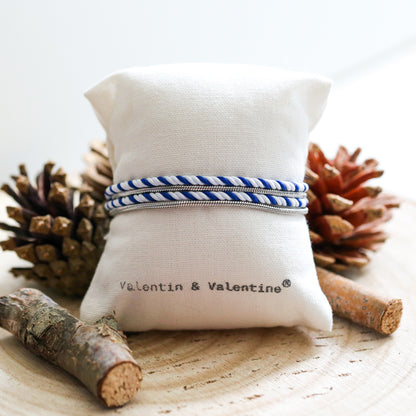 BRACELET HOMME  BLANC & BLEU