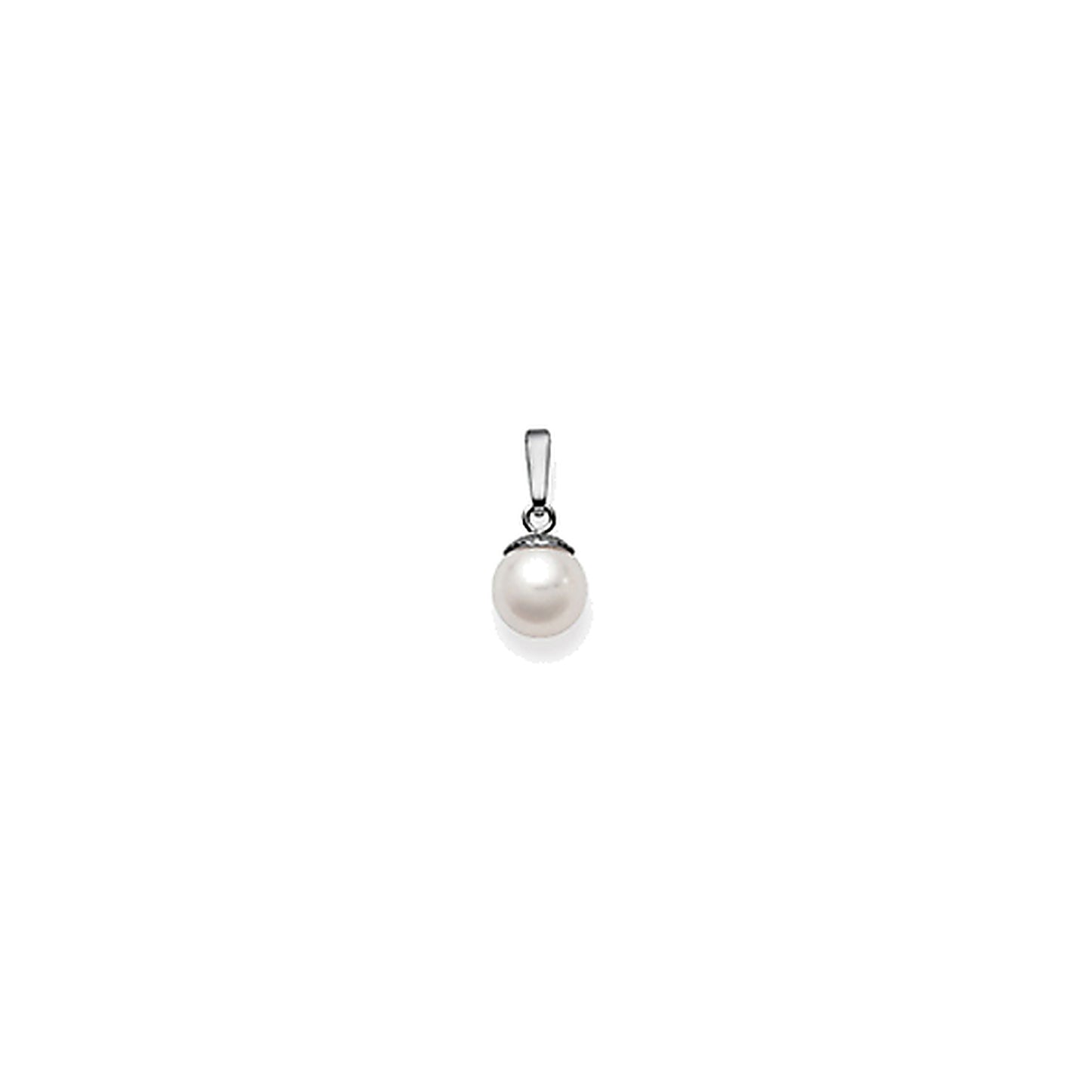 Pendentif femme or blanc 18 carats perle de culture