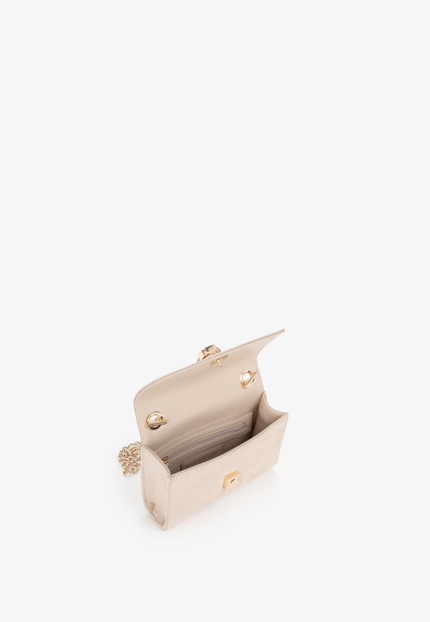 Sac bandoulière femme écru chaîne dorée pompon élégant