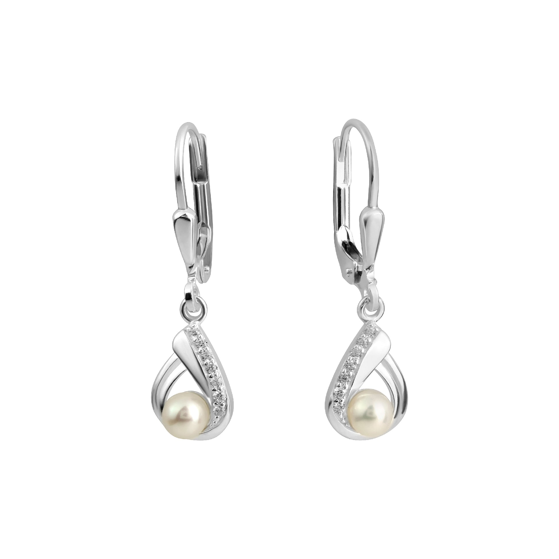 BOUCLES D'OREILLES ARGENT RHODIE - PERLE D'EAU DOUCE