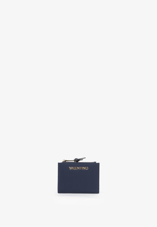 Porte-monnaie femme bleu marine zippé avec porte-cartes