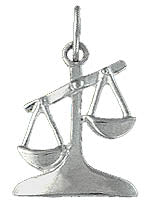 Pendentif Balance argent rhodié signe zodiaque unisexe