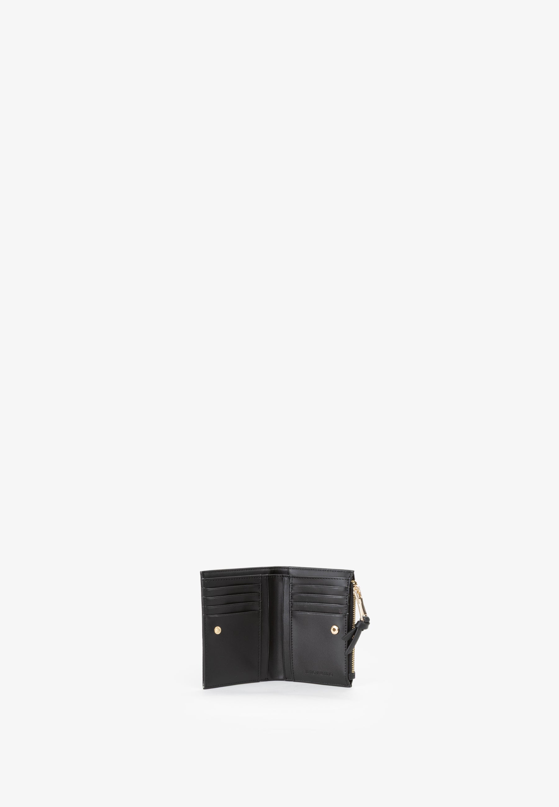 Porte-monnaie femme noir zippé avec porte-cartes Valentino