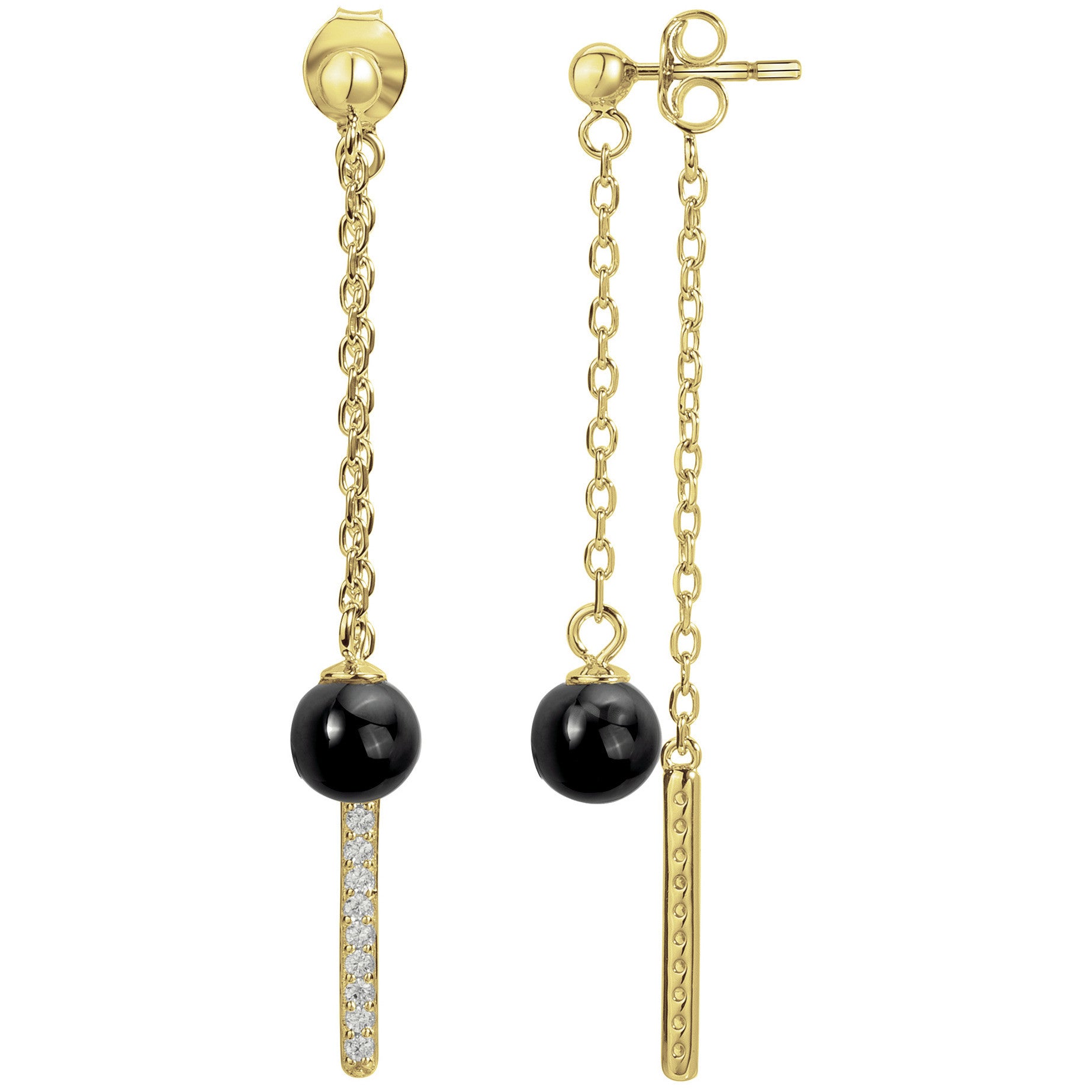 BOUCLES D'OREILLES PLAQUE - CERAMQIUE NOIRE - ZIRCONIA