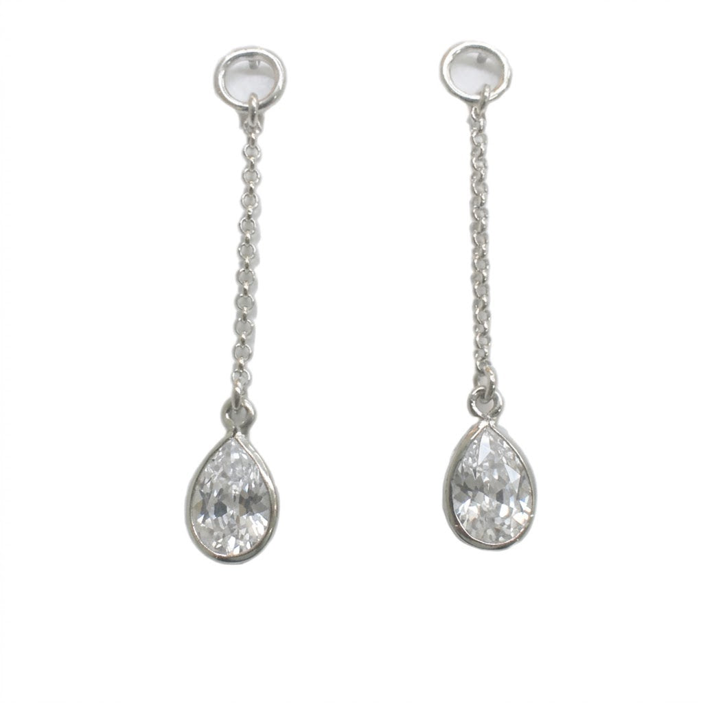 BOUCLES D'OREILLES ARGENT RHODIE - ZIRCONIA
