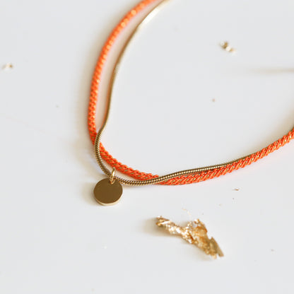 BRACELET FEMME PAILLETE   ORANGE