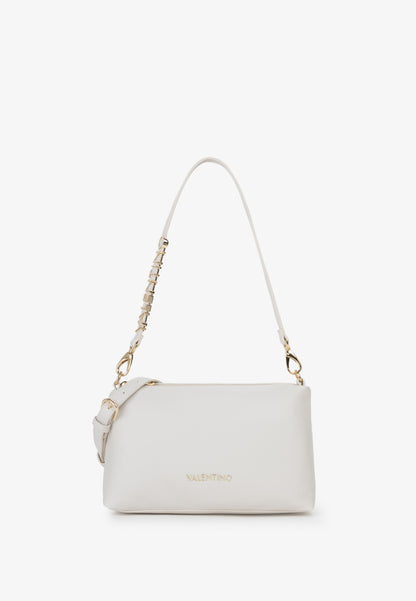 Sac bandoulière femme écru simili cuir détail chaîne doré