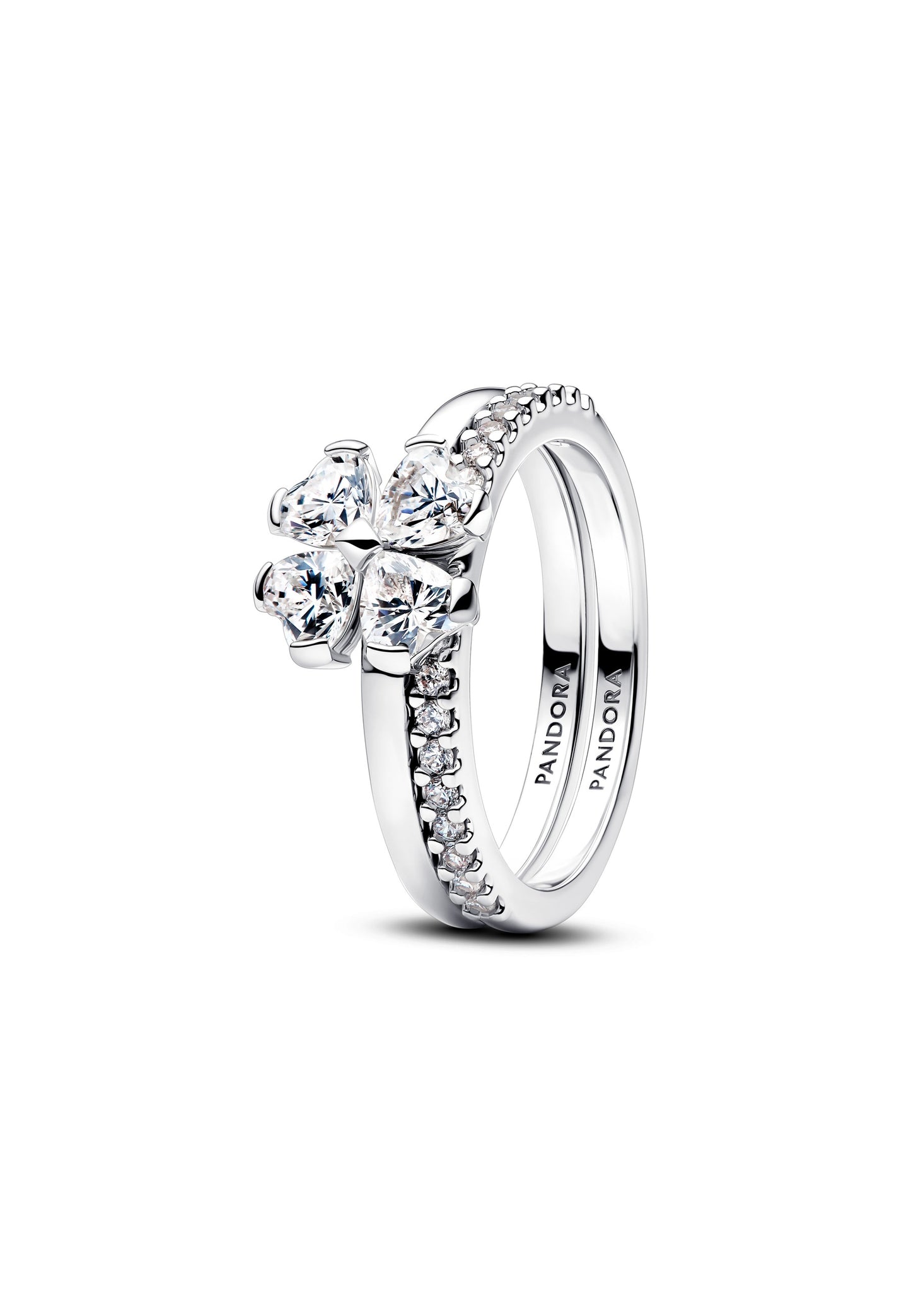 Bague sécable Trèfle porte-bonheur scintillante