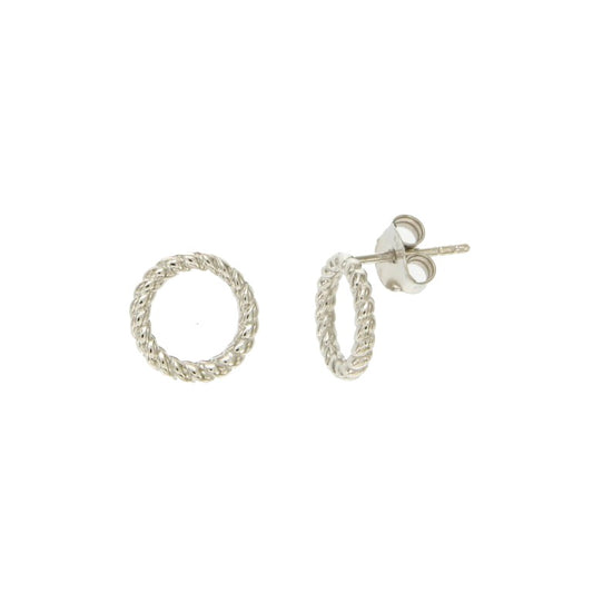 BOUCLES D'OREILLES ARGENT RHODIE - ROND