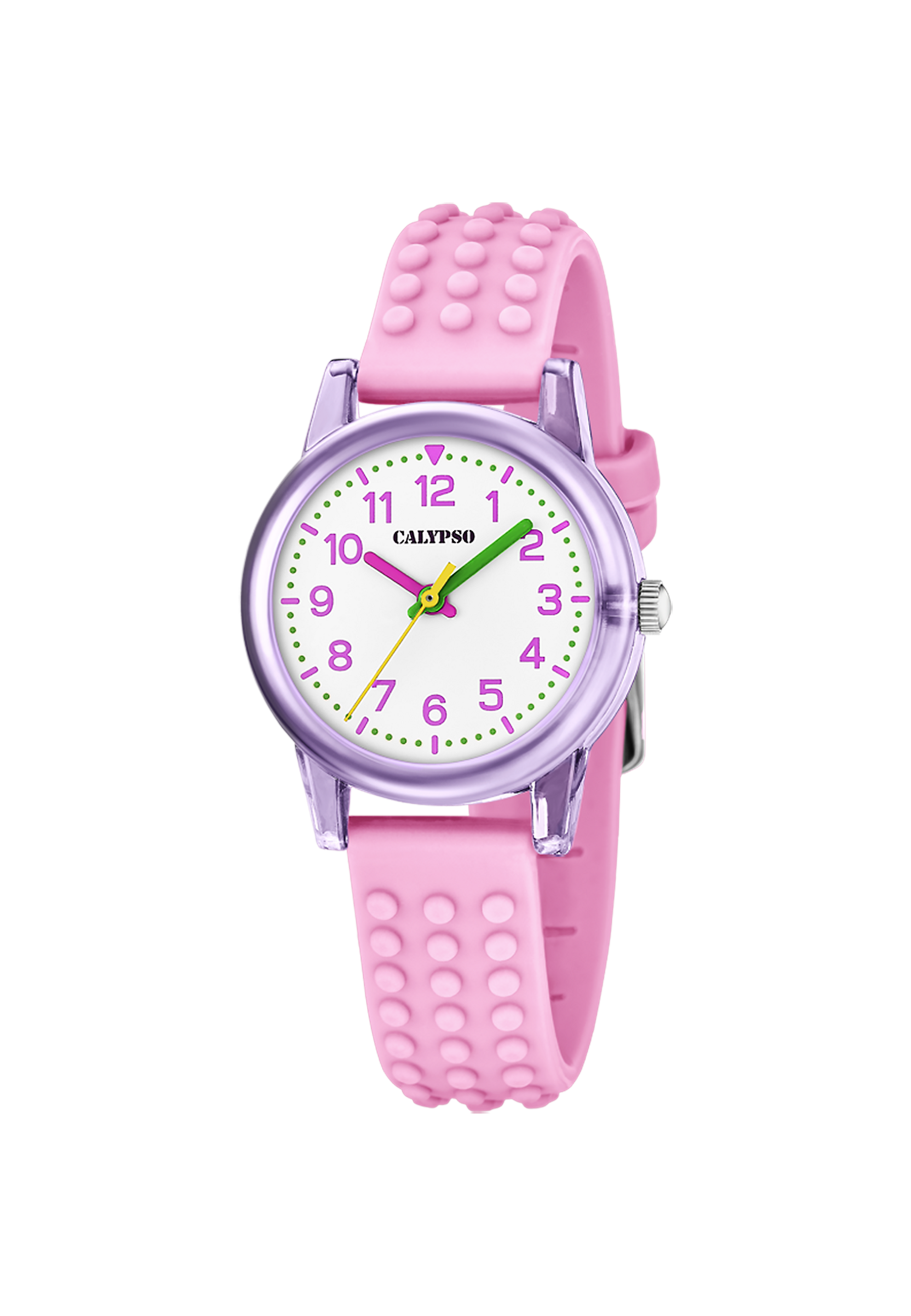 MONTRE ROSE, BRACELET CAOUTCHOUC, FILLE