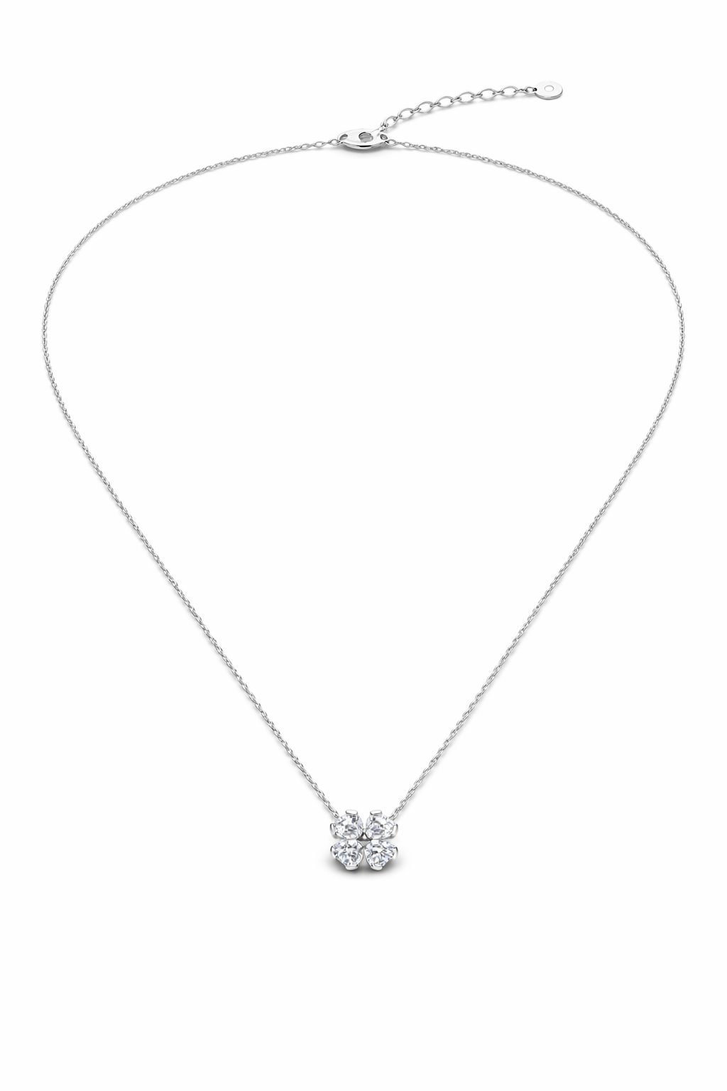 Collier pendentif trèfle porte-bonheur scintillant