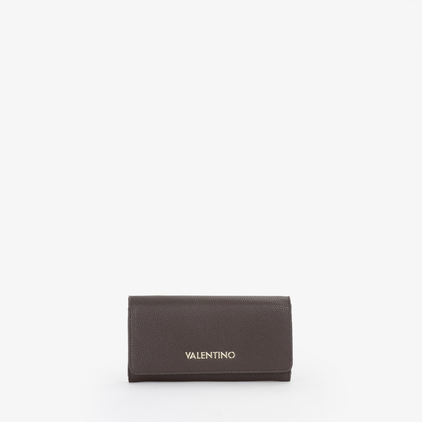 Portefeuille femme simili cuir grainé taupe fermeture clapet