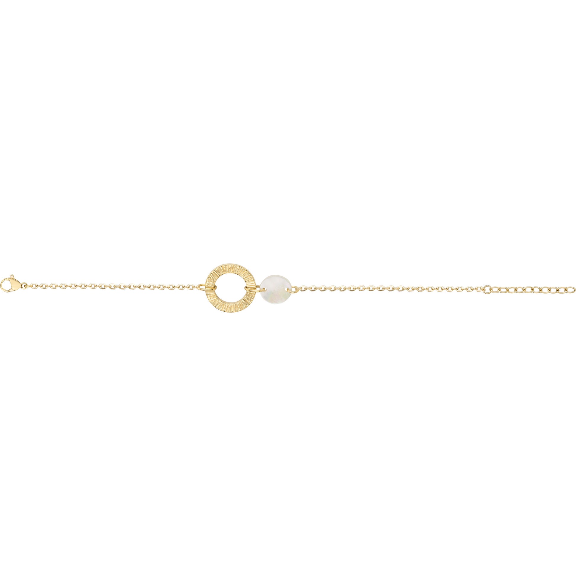 BRACELET - ACIER DORE - NACRE