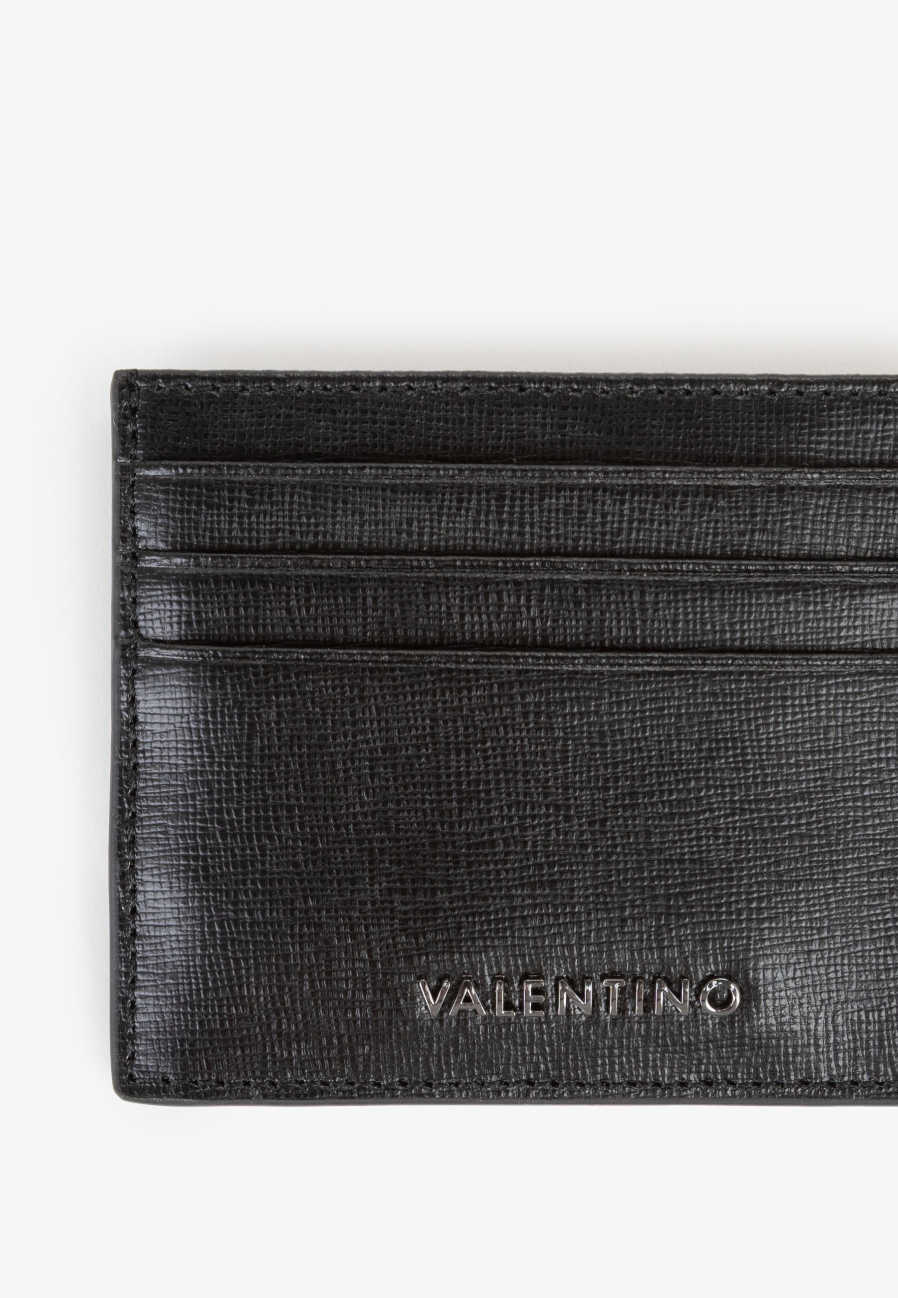 Porte-cartes homme cuir noir lisse finition élégante