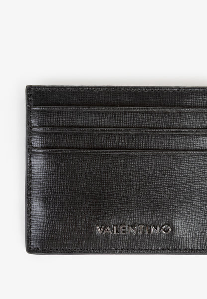 Porte-cartes homme cuir noir lisse finition élégante