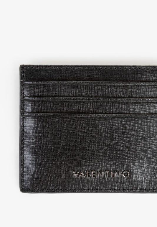 Porte-cartes homme cuir noir lisse finition élégante
