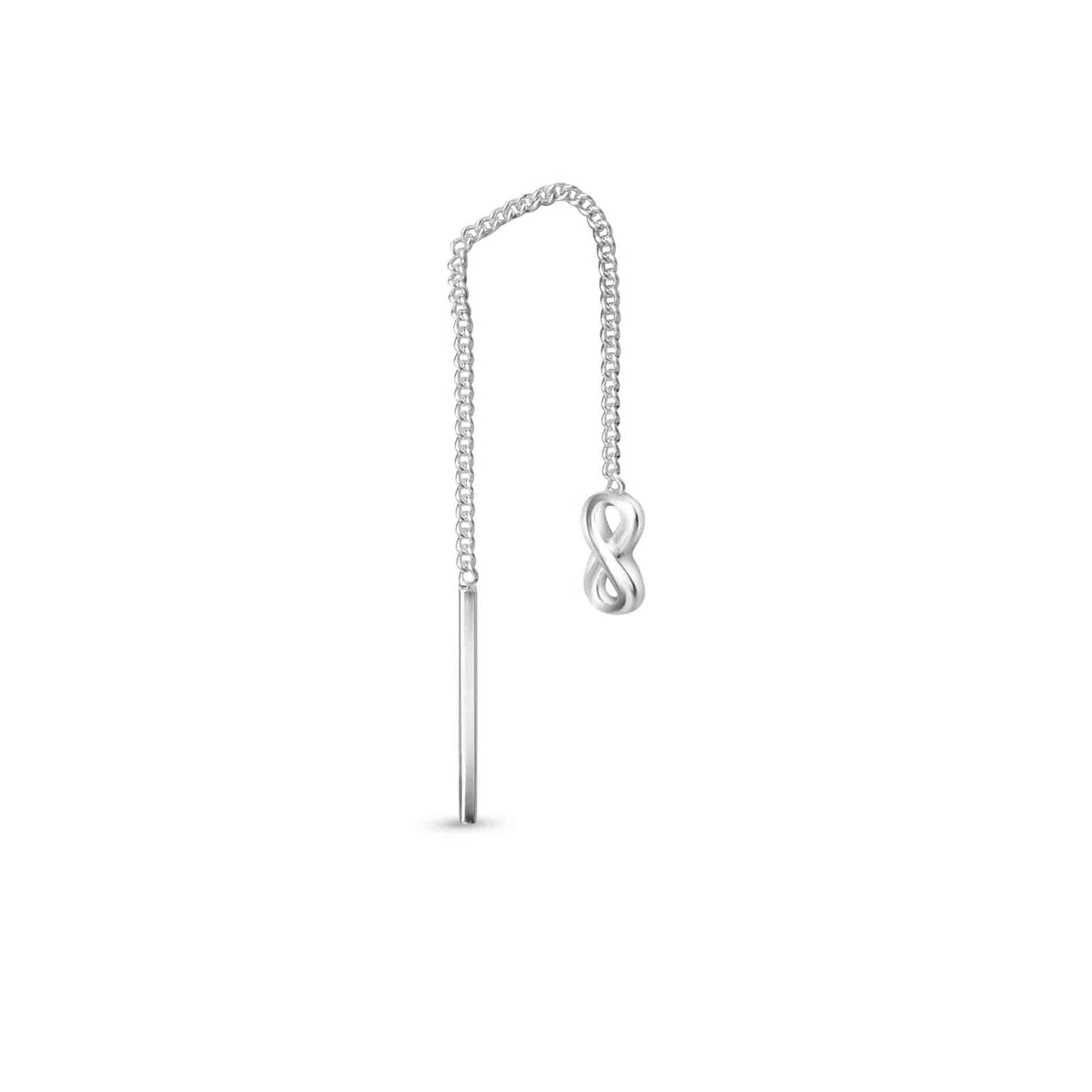 Boucles d'oreilles femme argent 925 rhodié pendante infini