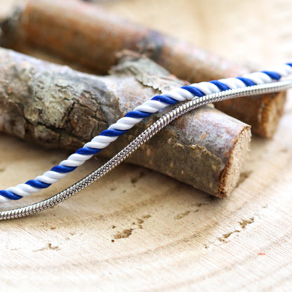 BRACELET HOMME  BLANC & BLEU