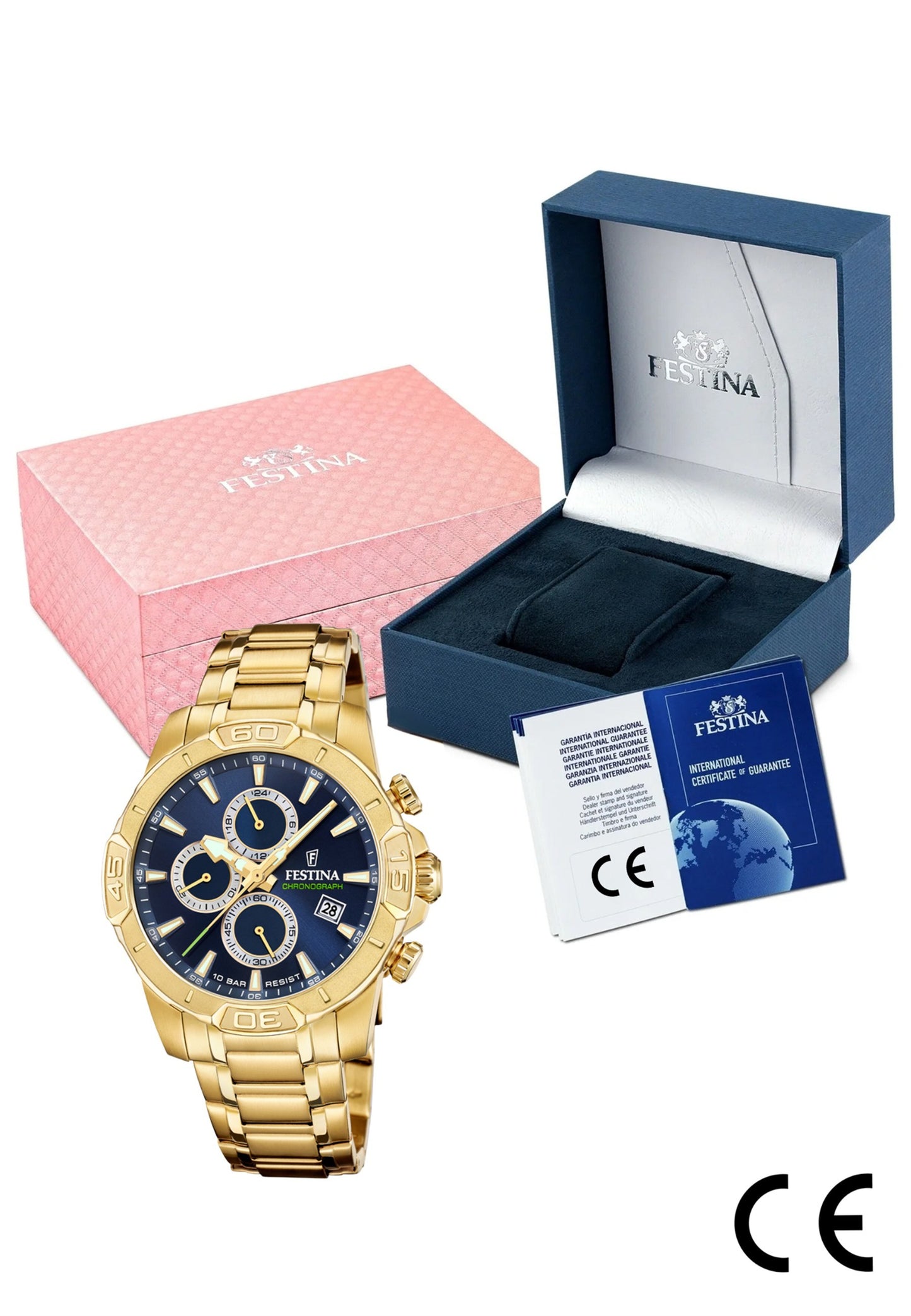 MONTRE TIMELESS CHRONOGRAPH BLEU BRACELET EN ACIER INOXYDABLE HOMME