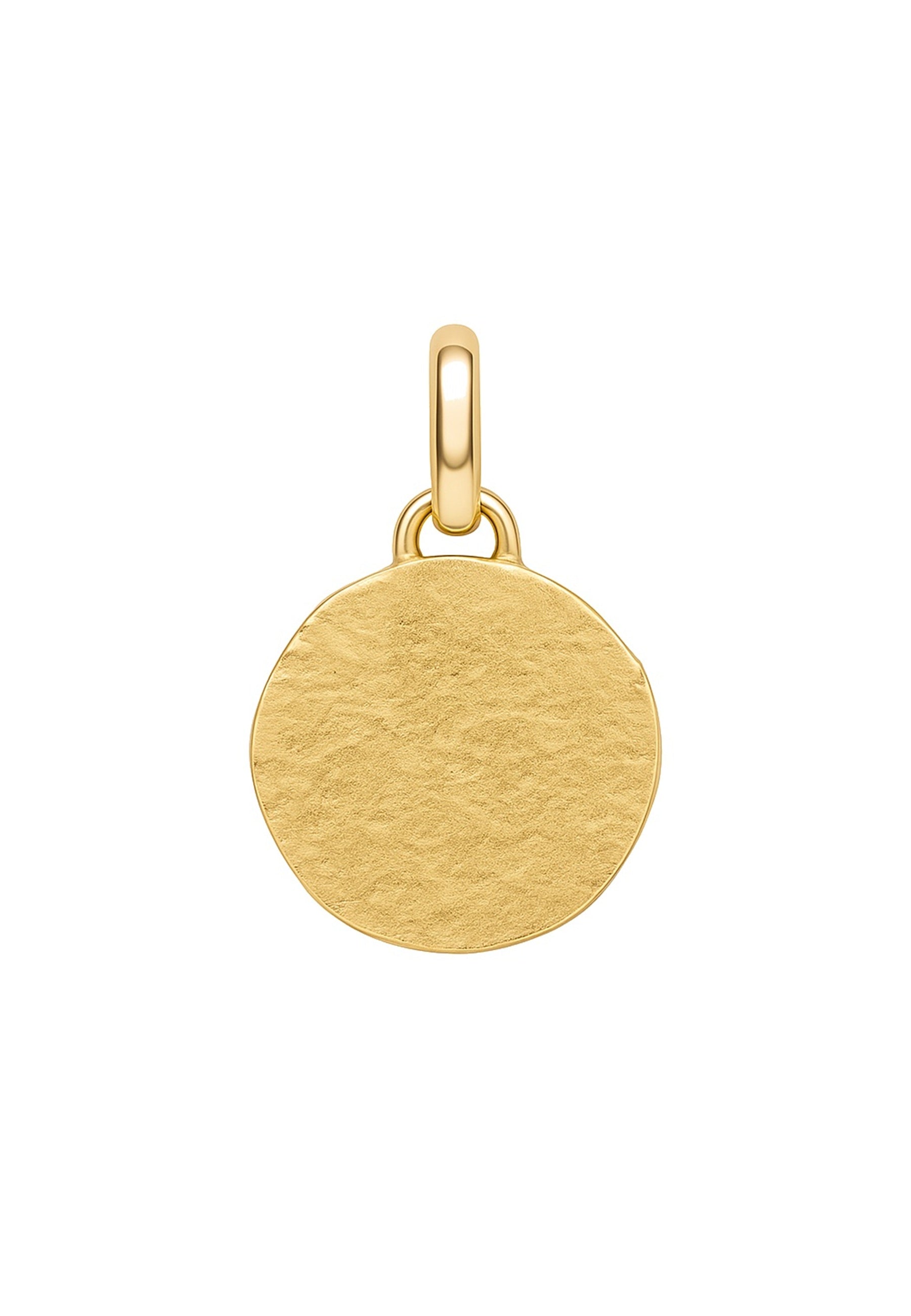 Charm pendentif métal doré médaillon épi de blé zirkonia