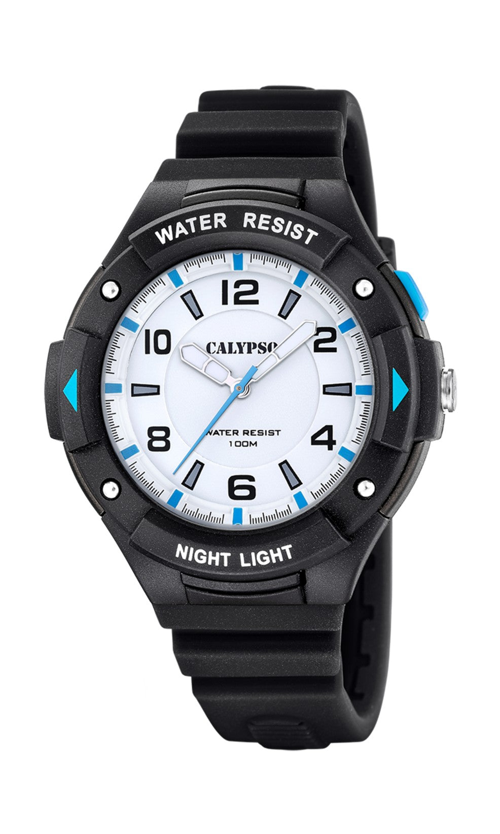 Montre pour homme. Avec un boîtier plastique équipé d’un bracelet de plastique. Les montres visent à captiver par leur look frais et extraverti, avec des couleurs vives et intenses.