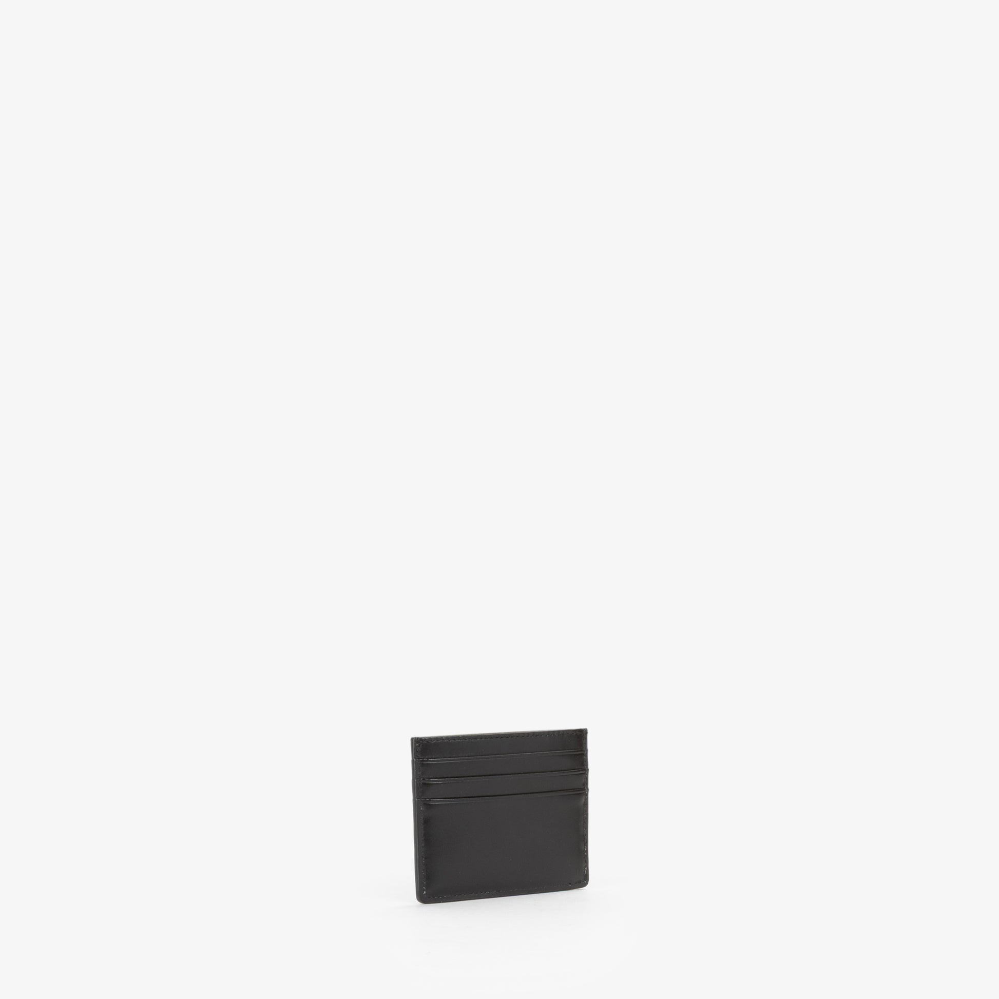 Porte-cartes homme cuir noir lisse logo discret