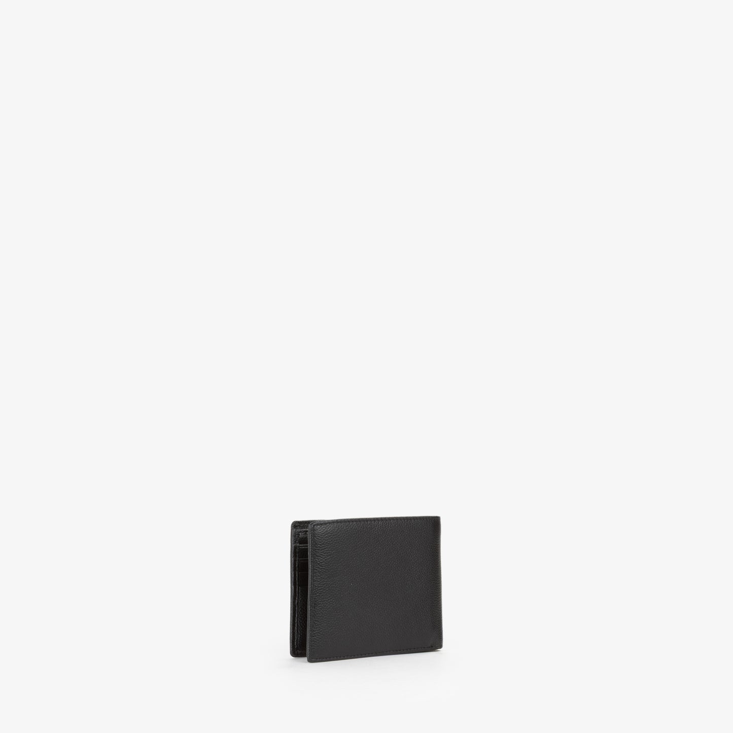 Portefeuille homme cuir grainé noir bi-fold élégant