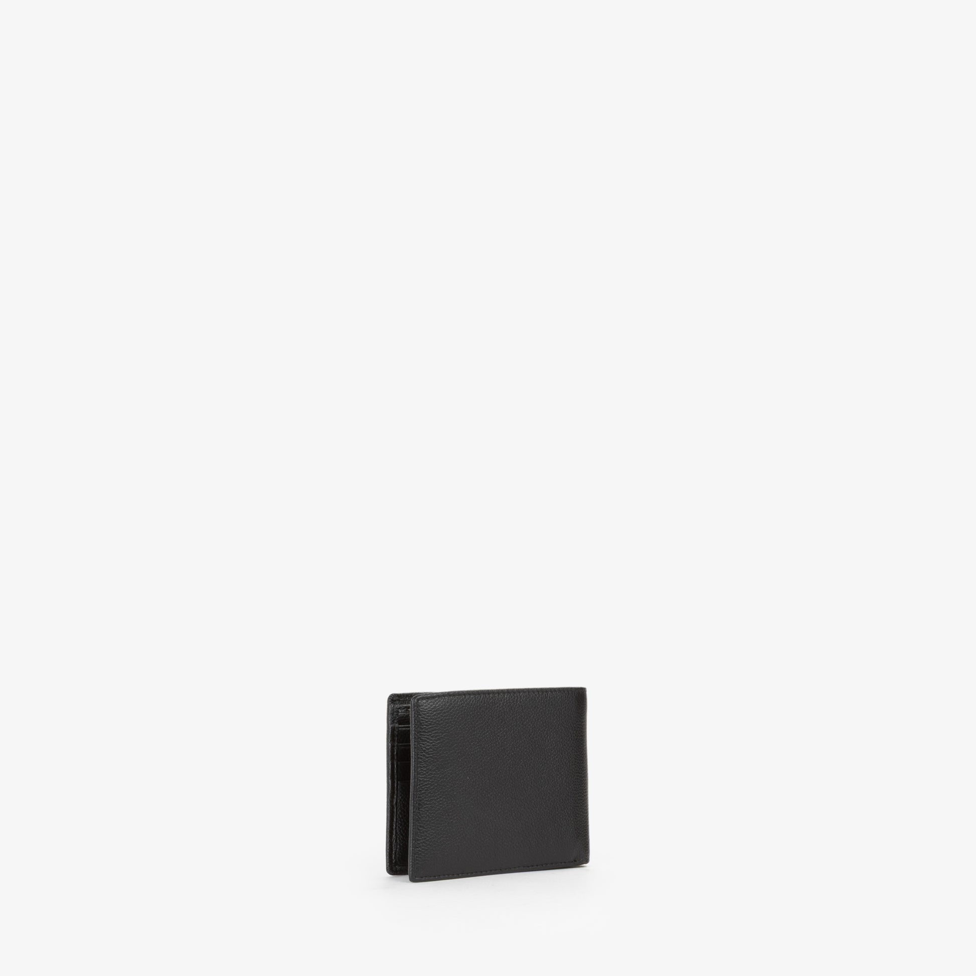Portefeuille homme cuir grainé noir bi-fold élégant