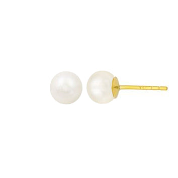 Boucles d'oreilles femme or 9kt perle de culture 4.90mm