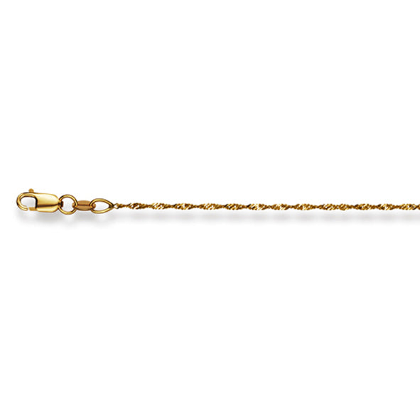 Collier chaîne Singapour or jaune 18 carats 42 cm unisexe