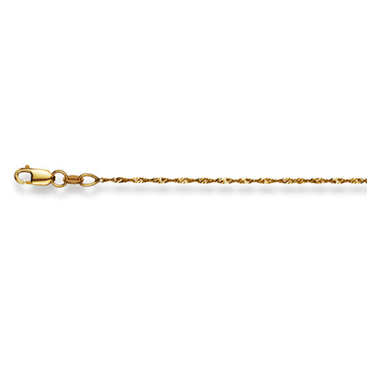 Collier chaîne Singapour or jaune 18 carats 42 cm unisexe