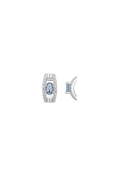 BOUCLES D'OREILLES ARGENT - ZIRCONIA  - TOPAZE SYNTHETIQUE