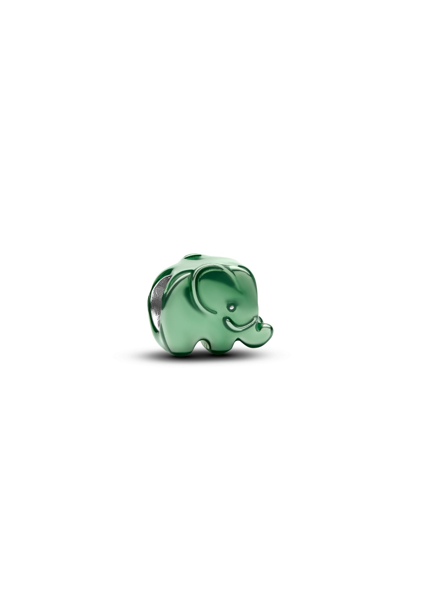 Charm breloque éléphant vert brillant mini en argent