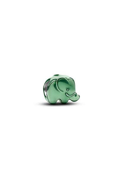 Charm breloque éléphant vert brillant mini en argent