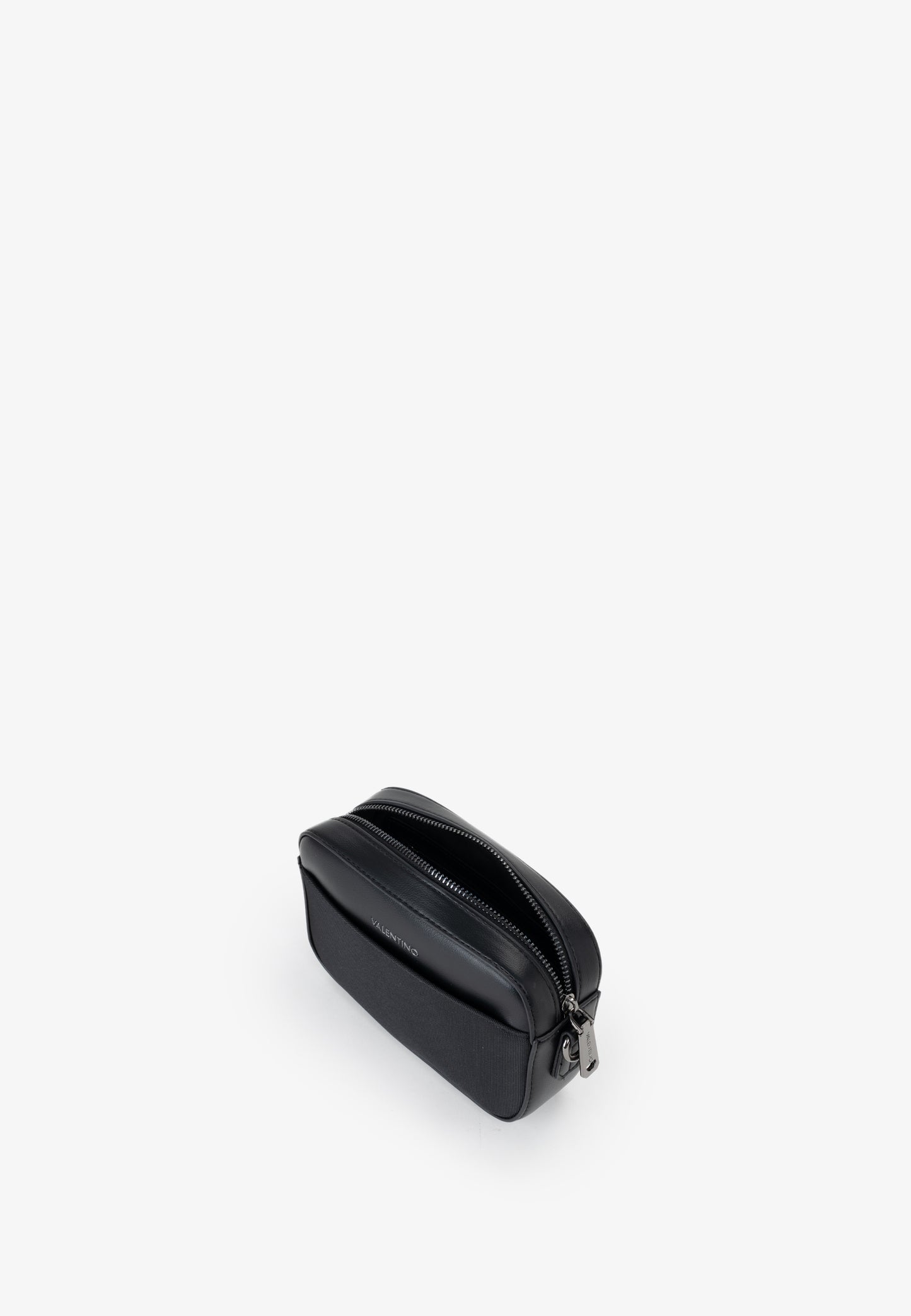 Sac bandoulière homme noir zippé à sangle logo