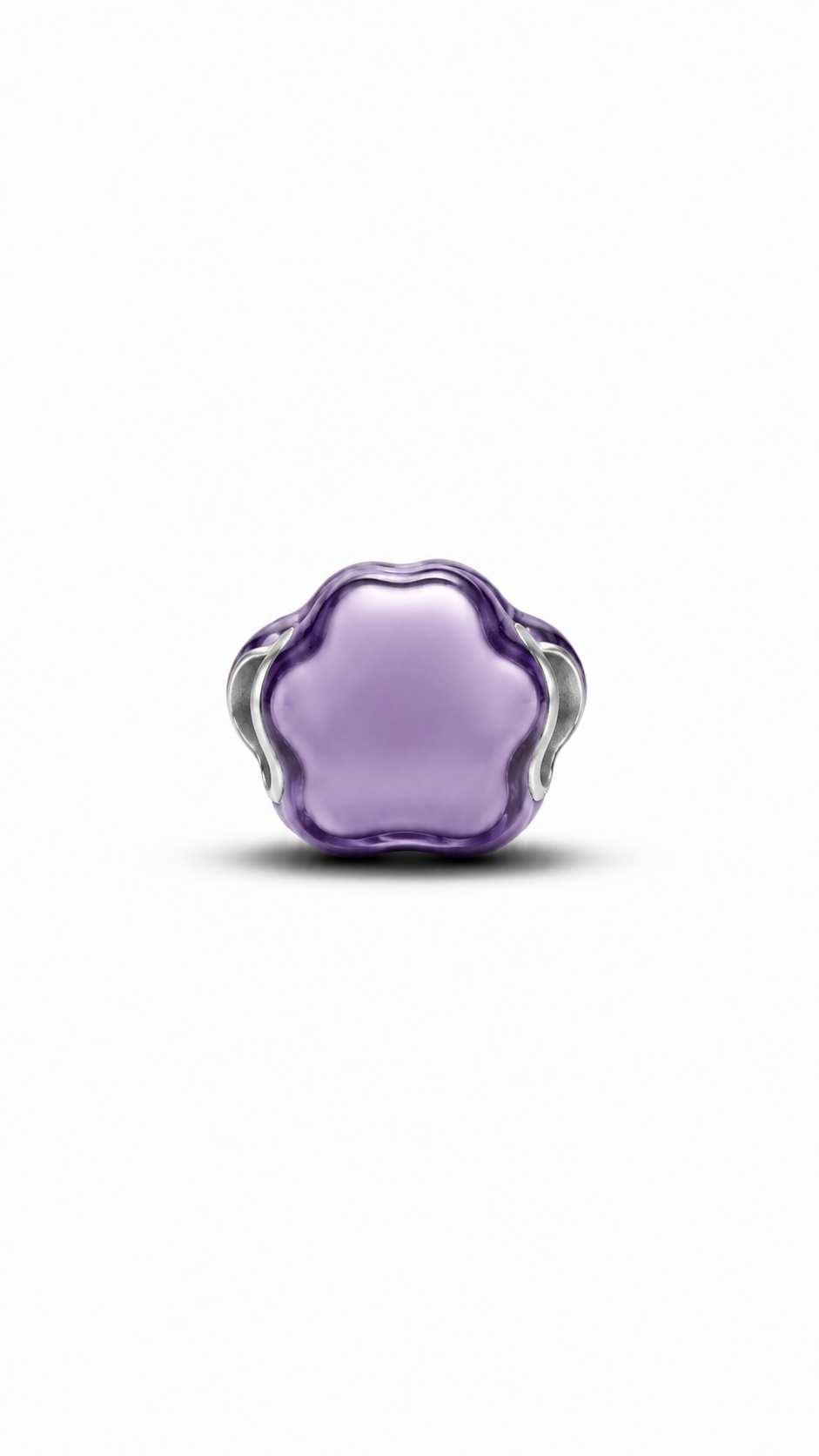 Charm patte de chien violette émail silver
