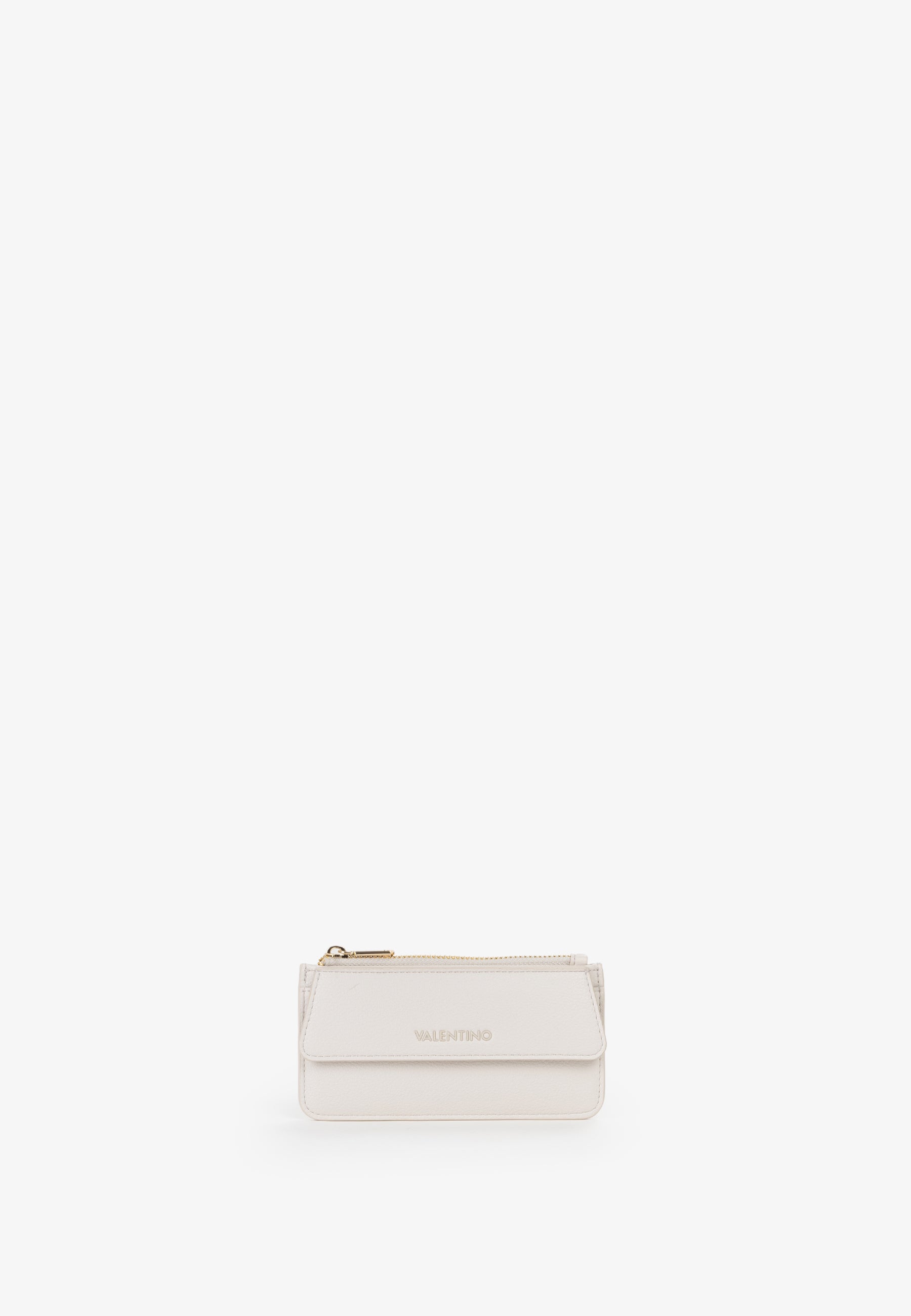 Porte-monnaie femme écru zippé avec porte-cartes intégré