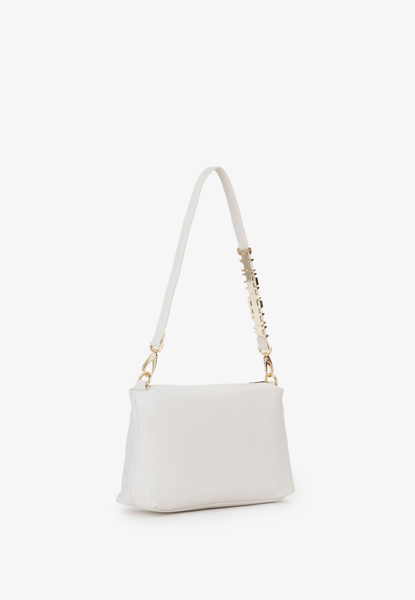 Sac bandoulière femme écru simili cuir détail chaîne doré