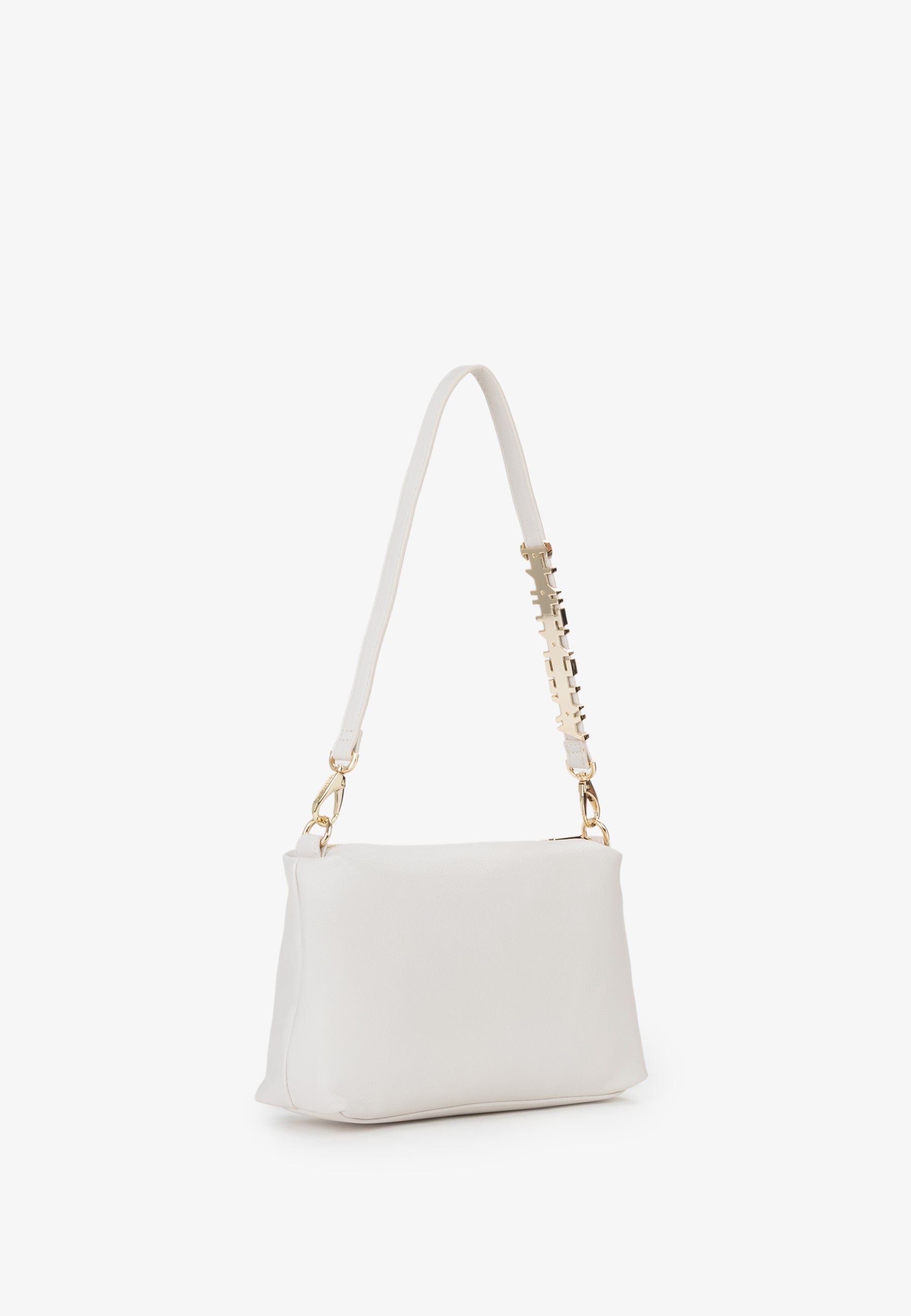Sac bandoulière femme écru simili cuir détail chaîne doré