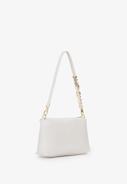 Sac bandoulière femme écru simili cuir détail chaîne doré