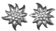 Clous d'oreilles argent rhodié motif edelweiss unisexe