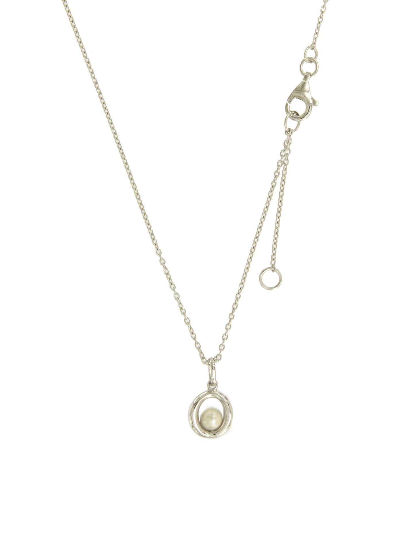 Collier femme argent rhodié pendentif perle d'eau douce 42cm