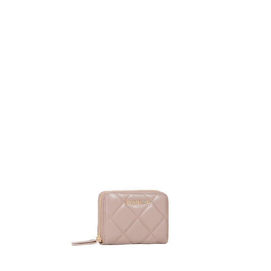 Portefeuille femme matelassé zippé couleur taupe