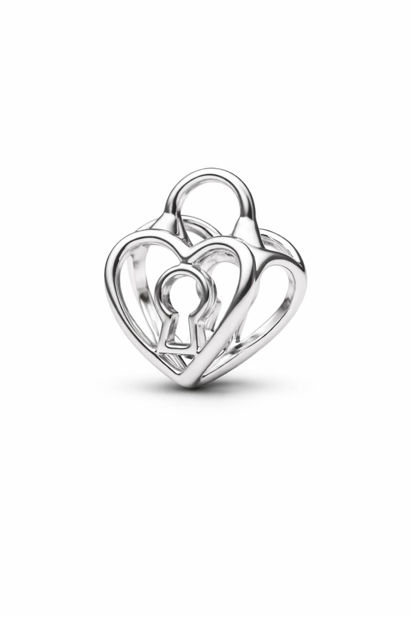 Breloque cadenas en forme de cœur ajouré