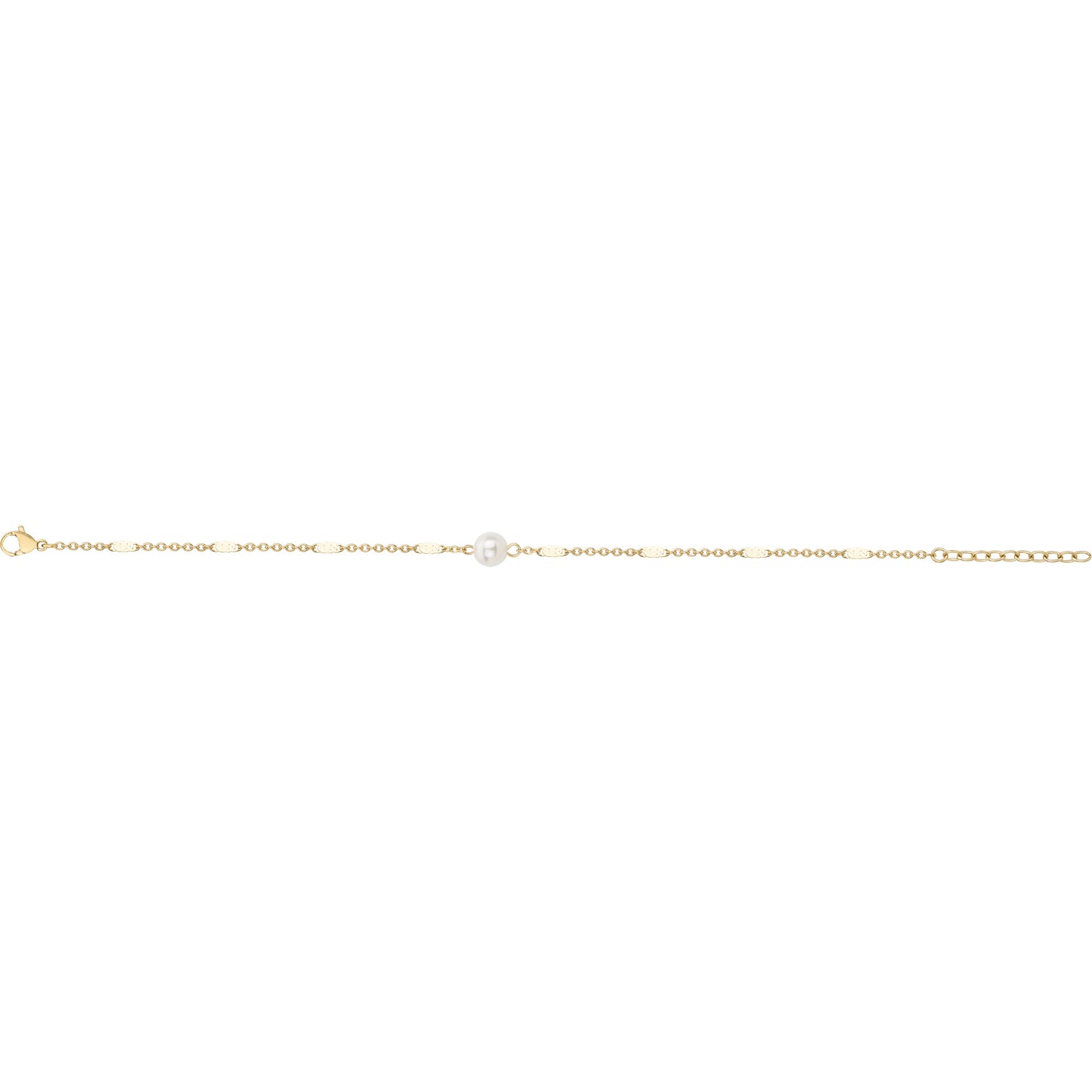 BRACELET - ACIER DORE - PERLE SYNTHETIQUE