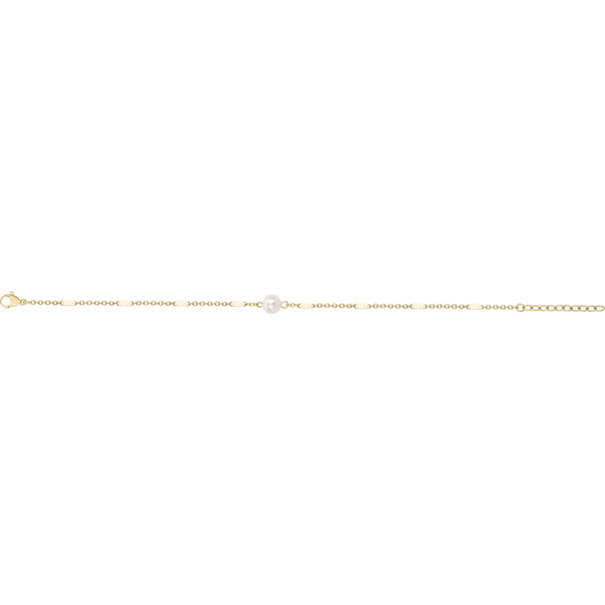 BRACELET - ACIER DORE - PERLE SYNTHETIQUE