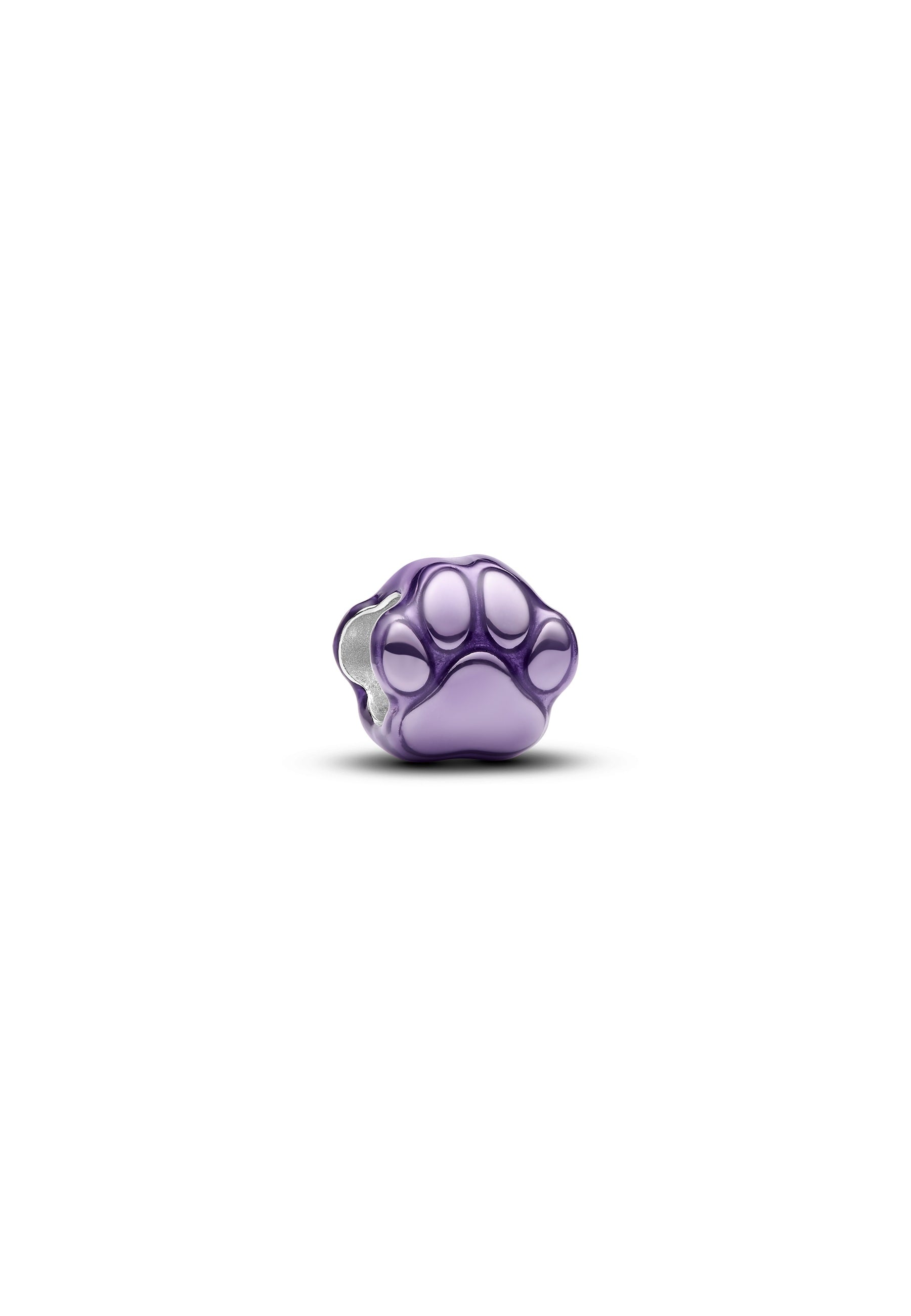 Charm patte de chien violette émail silver