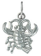 Pendentif unisexe argent rhodié signe zodiaque Cancer